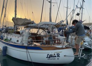 Stepping off the stern